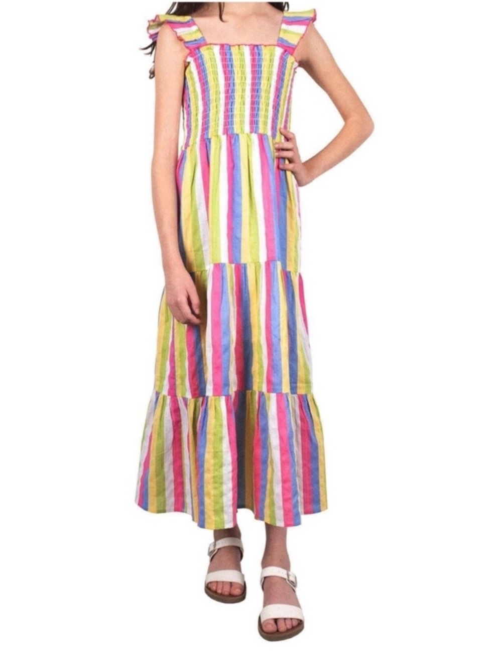 Zunie Girl Multicolor Strioe Dress